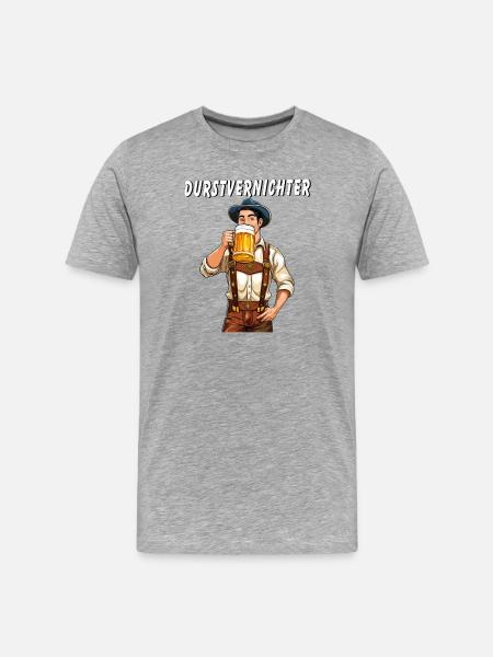 MANN Bier - Männer Premium Bio T-Shirt - Grau meliert