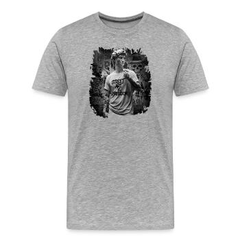 Street Art ist Freiheit Grafikdesign - Männer Premium Bio T-Shirt - Grau meliert - Vorne - Damien (186cm)