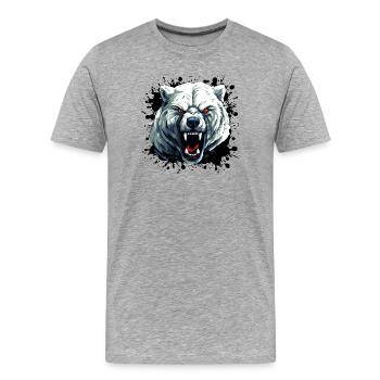 Polar Bär Eisbär - Männer Premium Bio T-Shirt - Grau meliert - Vorne - Damien (186cm)