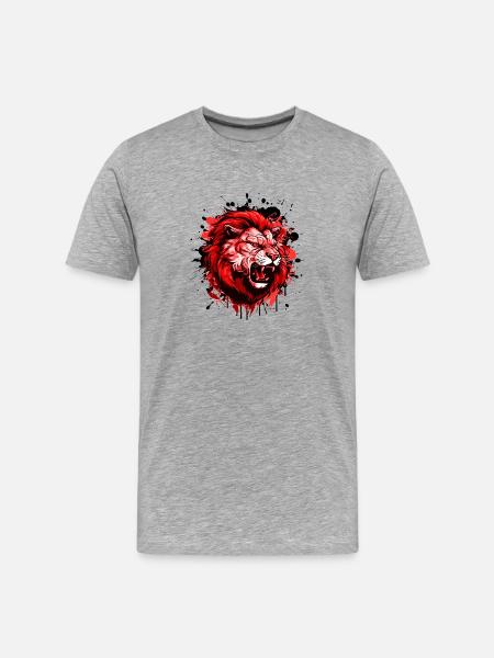 Lion Wilderness - Men's Premium Organic T-Shirt - heather grey