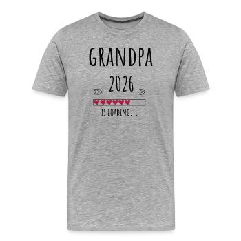 Grandpa to be 2026 Geschenk Schwangerschaft - Männer Premium Bio T-Shirt - Grau meliert - Vorne - Damien (186cm)