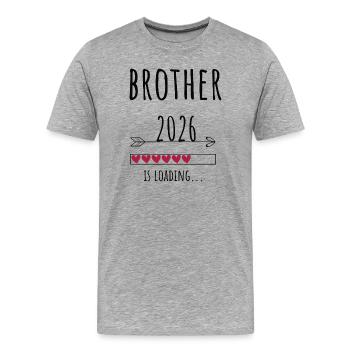 Brother to be 2026 Geschenk Schwangerschaft - Männer Premium Bio T-Shirt - Grau meliert - Vorne - Damien (186cm)