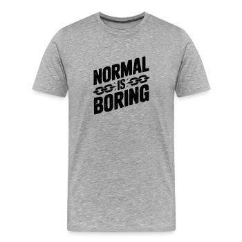 Normal ist langweilig - Männer Premium Bio T-Shirt - Grau meliert - Vorne - Damien (186cm)