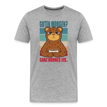 Bonjour très mince glace bureau humour dictons - T-shirt bio Premium Homme - gris chiné - Devant - Damien (186cm)