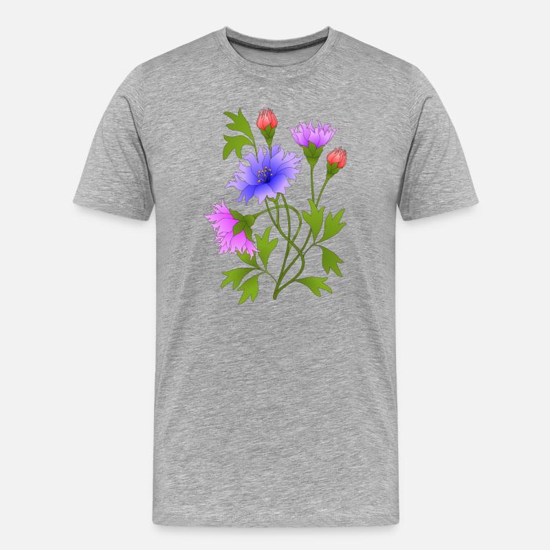 Blumen - Männer Premium Bio T-Shirt - Grau meliert