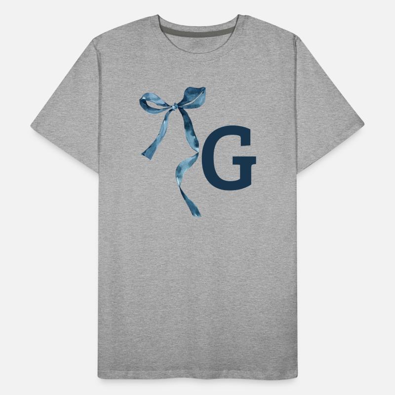 Monogramm g Geschenkidee Männer Premium Bio T-Shirt