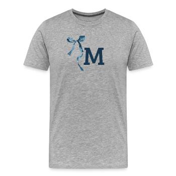 Monogramme m idée cadeau  - T-shirt bio Premium Homme - gris chiné - Devant - Damien (186cm)