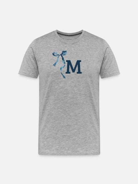 Monogramm m Geschenkidee - Männer Premium Bio T-Shirt - Grau meliert