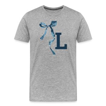 Monogramme l idée cadeau  - T-shirt bio Premium Homme - gris chiné - Devant - Damien (186cm)