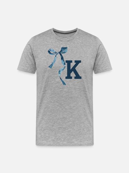 Monogram k Geschenkidee - Männer Premium Bio T-Shirt - Grau meliert