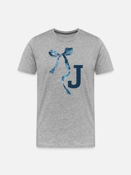 Monogram j Gift Idea - Men's Premium Organic T-Shirt - heather grey