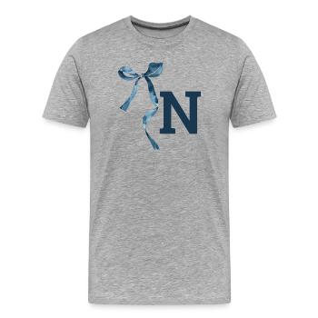 Monogramm n Geschenkidee - Männer Premium Bio T-Shirt - Grau meliert - Vorne - Damien (186cm)