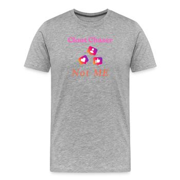 T-shirt de conception de médias sociaux à la poursuite de l’influence - T-shirt bio Premium Homme - gris chiné - Devant - Damien (186cm)