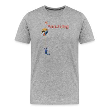 Parachuting - Männer Premium Bio T-Shirt - Grau meliert - Vorne - Damien (186cm)