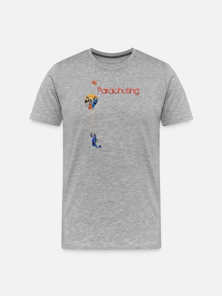 Parachuting - Männer Premium Bio T-Shirt - Grau meliert