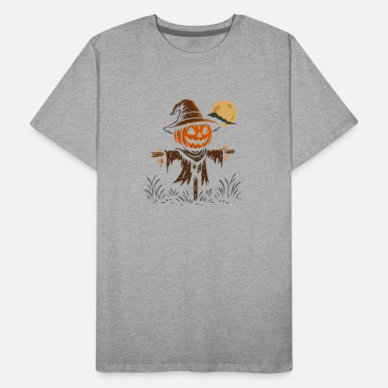 Spooky Pumpkin Wizard Halloween Design Men's Premium Organic T-Shirt