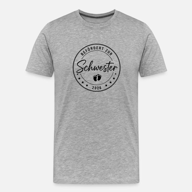 Befördert Zur Schwester 2026 - Männer Premium Bio T-Shirt - Grau meliert