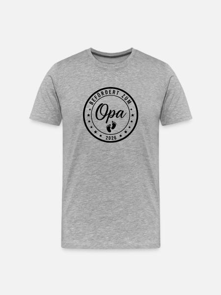 Befördert Zum Opa 2026 - Männer Premium Bio T-Shirt - Grau meliert
