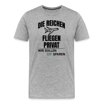 Conception abstraite de la protection du climat au CO2 - T-shirt bio Premium Homme - gris chiné - Devant - Damien (186cm)