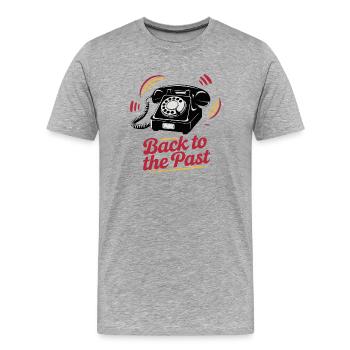Retro Wählscheibentelefon Nostalgie Design - Männer Premium Bio T-Shirt - Grau meliert - Vorne - Damien (186cm)