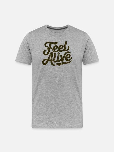 Motivational Positive Message, Fee Alife  - Men's Premium Organic T-Shirt - heather grey
