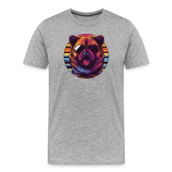 Labrador in retro sunset style - Men's Premium Organic T-Shirt - heather grey - Front - Damien (186cm)