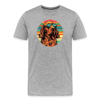 Casual dog with sunglasses - Men's Premium Organic T-Shirt - heather grey - Front - Damien (186cm)