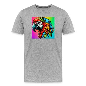 parrot - Men's Premium Organic T-Shirt - heather grey - Front - Damien (186cm)