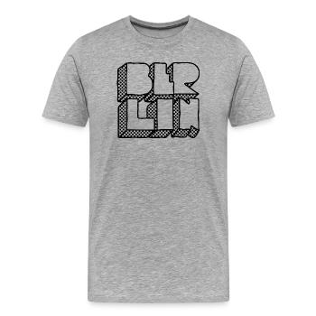 Ich bin ein Berliner – Hauptstadt & Kult - Männer Premium Bio T-Shirt - Grau meliert - Vorne - Damien (186cm)