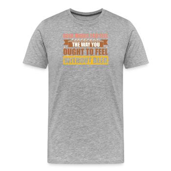 Sensations de la bière - T-shirt bio Premium Homme - gris chiné - Devant - Damien (186cm)