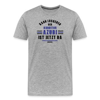 Trainee Confectioner Apprenticeship Training Confectioner Training - Men's Premium Organic T-Shirt - heather grey - Front - Damien (186cm)