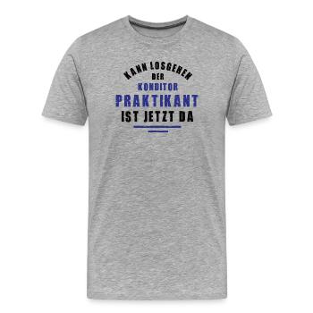 Stagiaire Confiseur Stage Confiserie Merci - T-shirt bio Premium Homme - gris chiné - Devant - Damien (186cm)