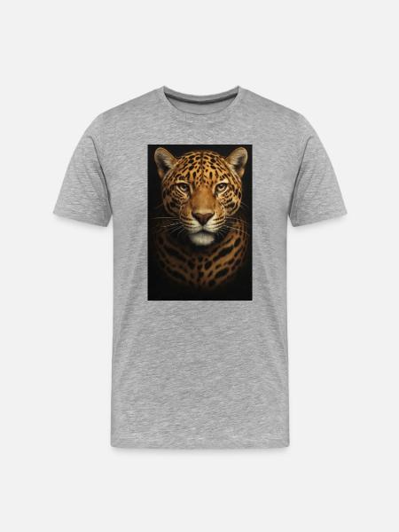 Data Analysis Illustration with Leopard - Men's Premium Organic T-Shirt - heather grey