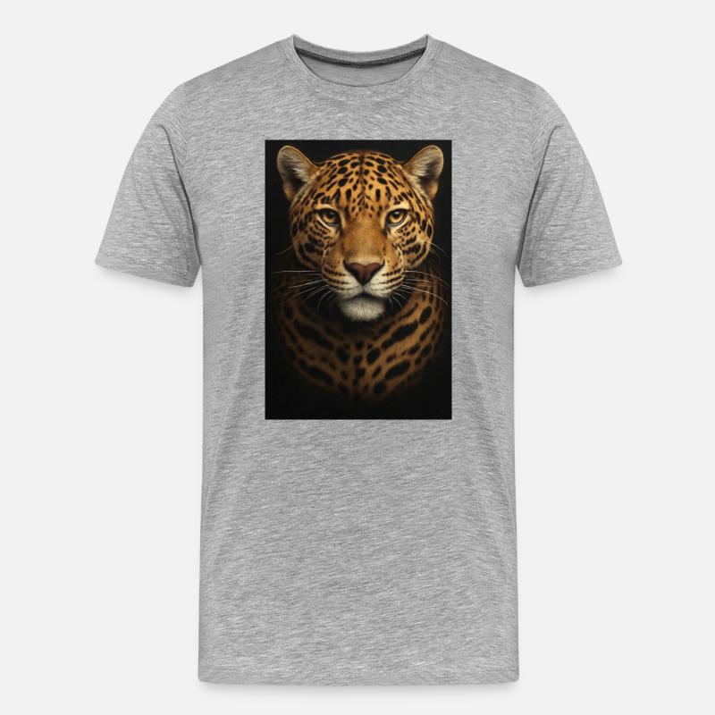 Datenanalyse-Illustration mit Leopard - Männer Premium Bio T-Shirt - Grau meliert