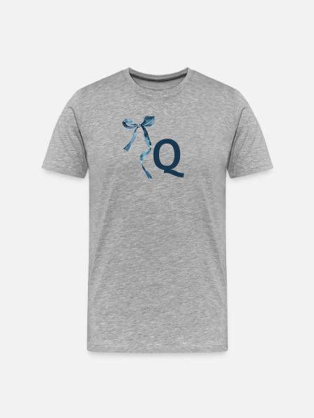 Monogram q Geschenkidee - Männer Premium Bio T-Shirt - Grau meliert