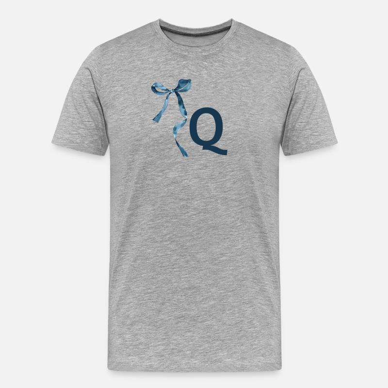 Monogram q Geschenkidee - Männer Premium Bio T-Shirt - Grau meliert