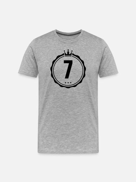 7_wappen_krone - T-shirt bio Premium Homme - gris chiné