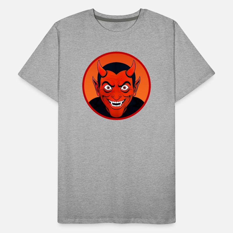 Demonic Devil's Head with Horn Men's Premium Organic T-Shirt