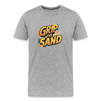 Grip The Sand Beach Volleyball Motif - Men's Premium Organic T-Shirt - heather grey - Front - Damien (186cm)