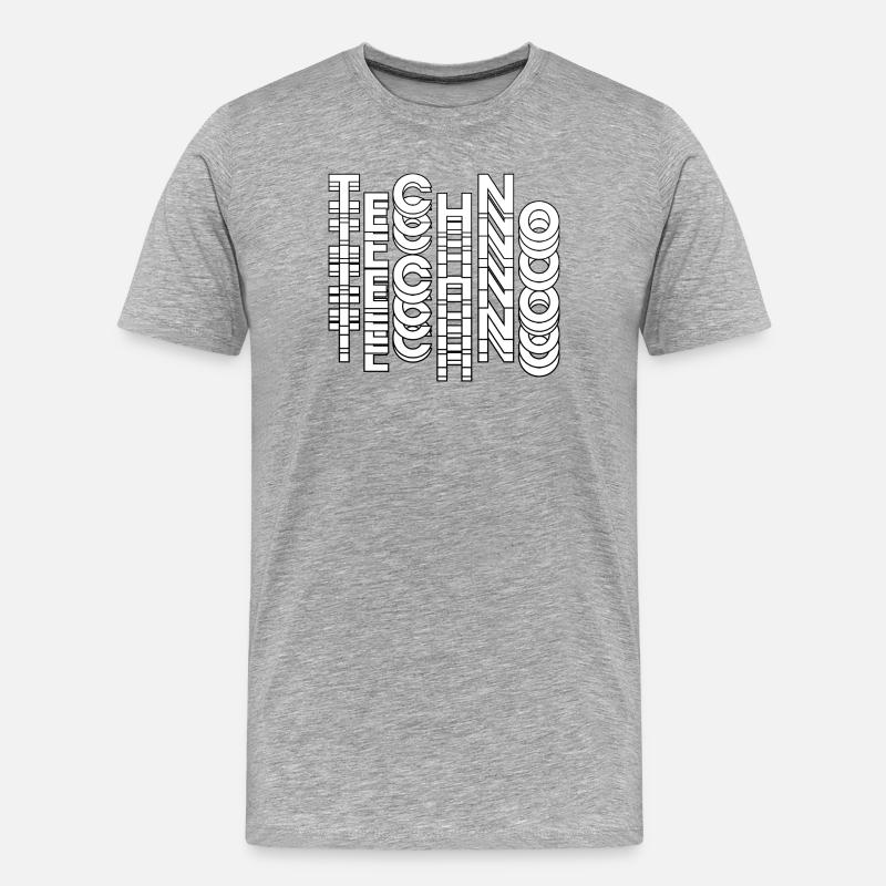 Futuristisches Techno-Typografie-Design - Männer Premium Bio T-Shirt - Grau meliert