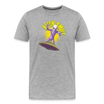 Außerirdischer Retter - Männer Premium Bio T-Shirt - Grau meliert - Vorne - Damien (186cm)