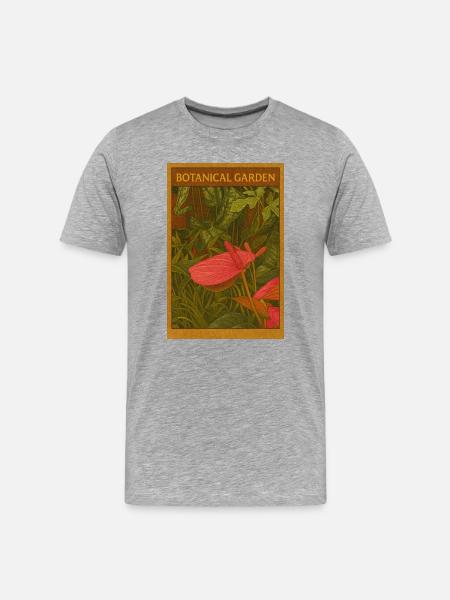 Botanical Garden Insect Illustration - Men's Premium Organic T-Shirt - heather grey