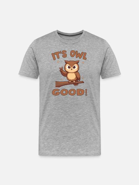 Cute Owl with Encouraging Message - Men's Premium Organic T-Shirt - heather grey