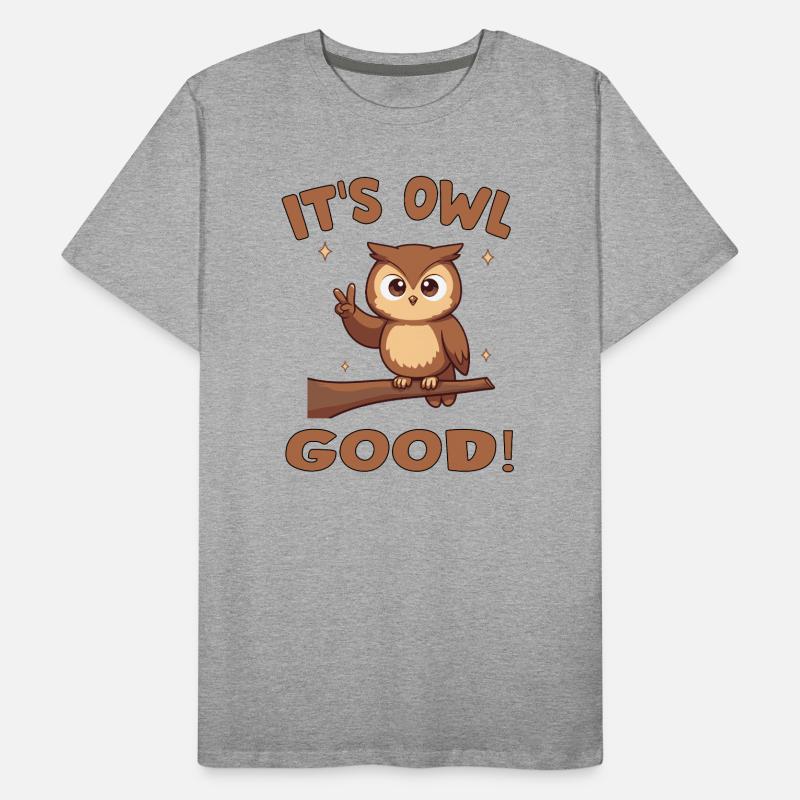 Hibou mignon avec message encourageant T-shirt bio Premium Homme