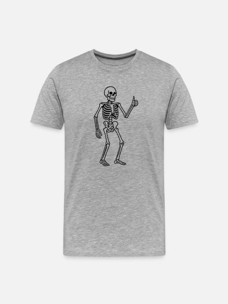 Glowing skeleton in retro style - Men's Premium Organic T-Shirt - heather grey