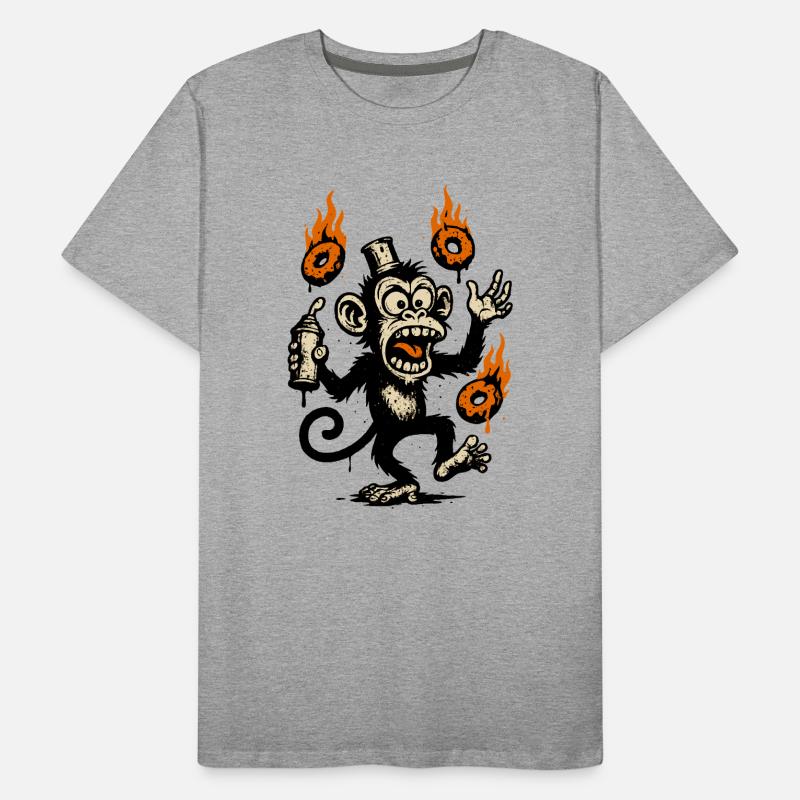 Fiery Monkey with Magic Talisman Men's Premium Organic T-Shirt