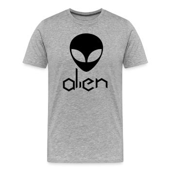 alien - Männer Premium Bio T-Shirt - Grau meliert - Vorne - Damien (186cm)