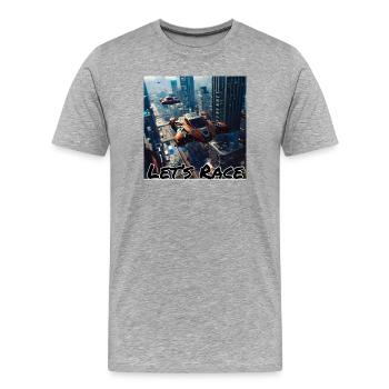 Futuristische Weltraumtransport-Mission - Männer Premium Bio T-Shirt - Grau meliert - Vorne - Damien (186cm)