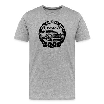 16. Geburtstag - Klassiker Musclecar 10/2009 - Männer Premium Bio T-Shirt - Grau meliert - Vorne - Damien (186cm)
