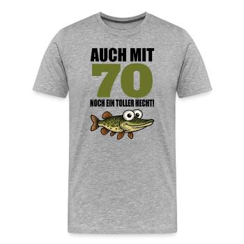 70. Geburtstag Lustig Männer Toller Hecht Geschenk - Männer Premium Bio T-Shirt - Grau meliert - Vorne - Damien (186cm)